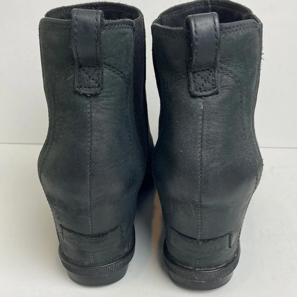 Sorel Joan of Arctic Wedge II Chelsea Bootie Leather 10 Winter Fall Gorpcore